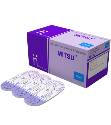 Chỉ phẫu thuật tự tiêu tổng hợp Meril Mitsu Polyglactin 910 image 0